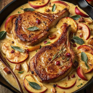 Crockpot Pork Chops with Apples & Potatoes