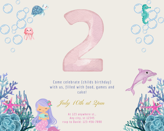 Mermaid Birthday Party Kit | Under the Sea Theme | Editable Canva Template | Girls Printable Ocean Party Decorations - Birch Home Market